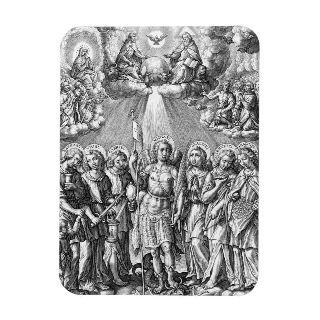 Die Sieben Erzengel (M 034; Stich) Magnet (Vertikal)