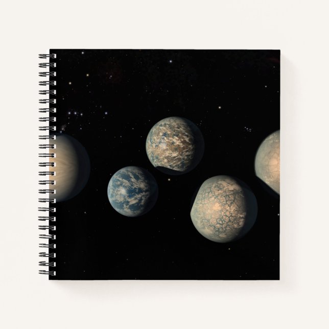 Die sieben Planeten der Erdgröße von Trappist-1 Notizbuch (Vorderseite)