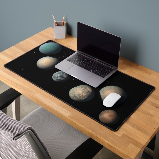 Die sieben Planeten der Erdgröße von Trappist-1 Schreibtischunterlage (Büro 2)