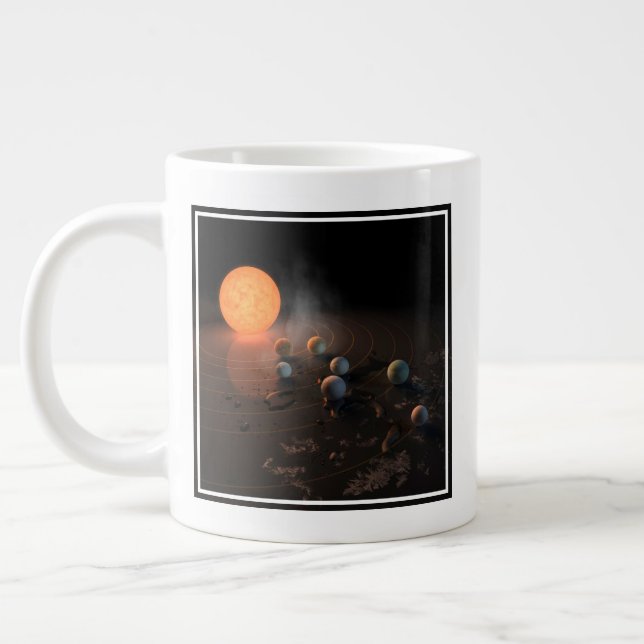 Die sieben Planeten von Trappist-1 sind im Orbit u Jumbo-Tasse (Links)
