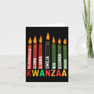 Die sieben Prinzipien von Kwanzaa Kinara Happy Kwa Karte