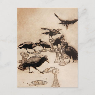 „Die sieben Raben“ Aquarell von Arthur Rackham Postkarte