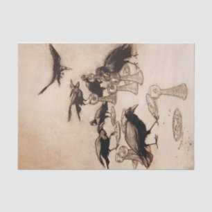 „Die sieben Raben“ Aquarell von Arthur Rackham Seidenpapier