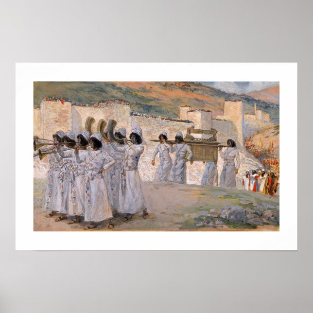 Die sieben Trumpets von Jericho von James Tissot Poster (Vorne)