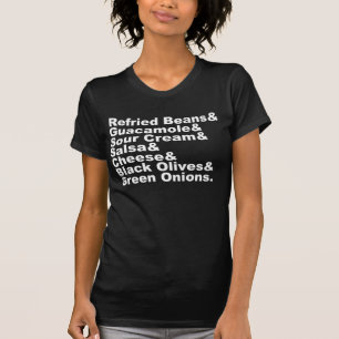 Die sieben Zutaten in einem Dip mit sieben Schicht T-Shirt