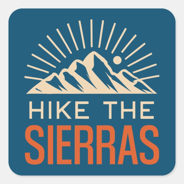 Die Sierras California Quadratischer Aufkleber (Vorderseite)