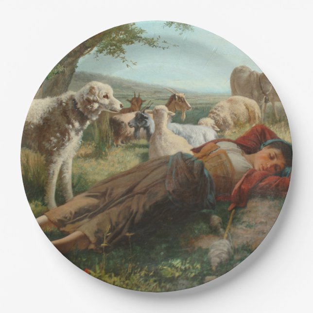 Die Siesta des Goatherder Girl's (von Carlo Ademol Pappteller (Vorderseite)