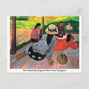 Die Siesta von Eugene Henri Paul Gauguin Postkarte