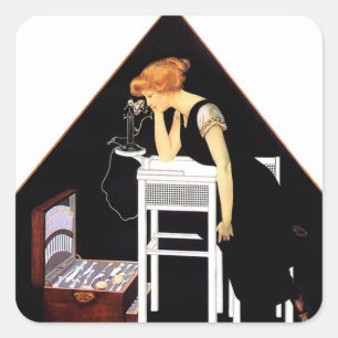Die Silberkiste von C Coles Phillips Quadratischer Aufkleber