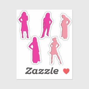 Die Silhouette der Frauen in Scrap Booking Aufkleber