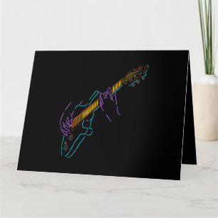 Die Silhouette einer Gitarre. elektrische Farbleit Karte