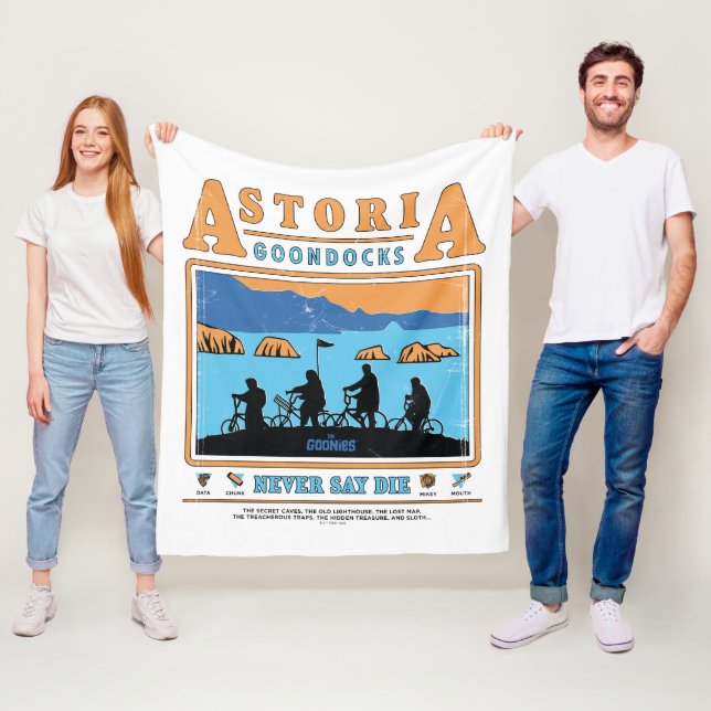 Die Silhouetten der Goonies über Astoria Goondocks Fleecedecke (Beispiel)