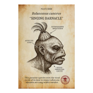 Die Singing Barnacle - Biologie Lovecraftian Poster