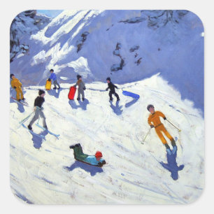 Die Sinkkasten-Schönheit Plagne 2004 Quadratischer Aufkleber