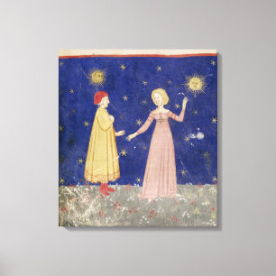 Die Sitzung von Dante und von Beatrice Leinwanddruck