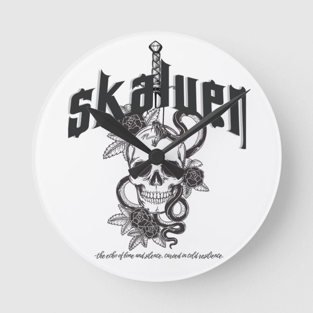 DIE SKALVEN RUNDE WANDUHR (Vorderseite)