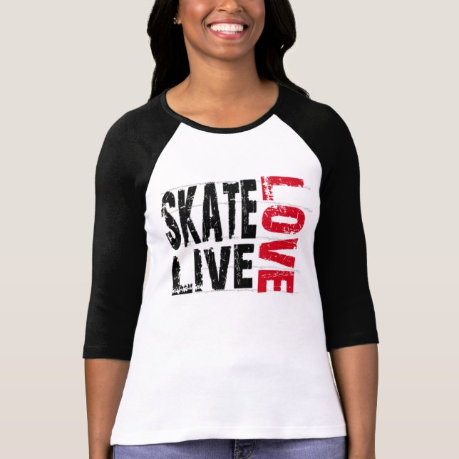 Die Skate-LiveLiebe-T - Shirt der Frauen (Vorderseite)