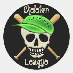 Die Skeleton Liga - hohle Weenies Runder Aufkleber