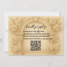 Die skulpierte Vow QR Code Wedding RSVP Card Einladung