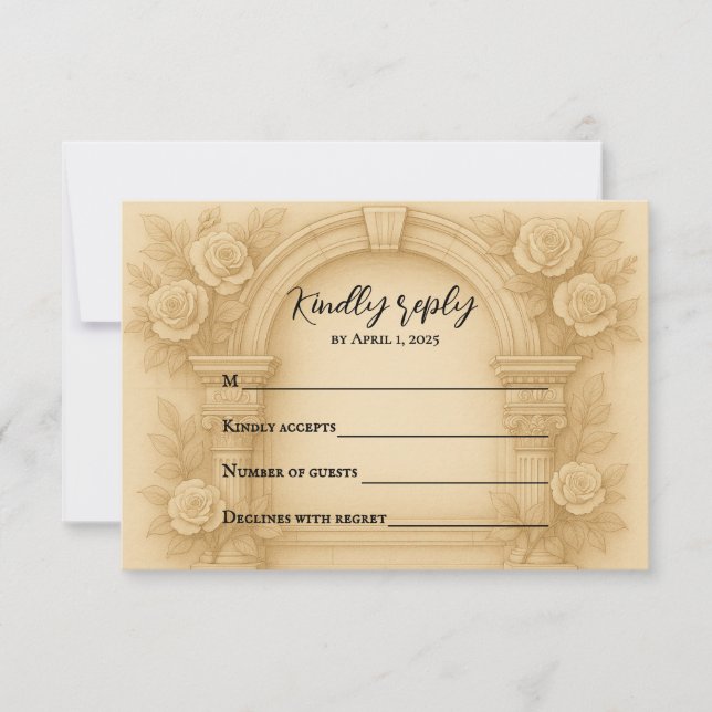 Die skulpierte Vow Wedding RSVP-Karte RSVP Karte (Vorderseite)