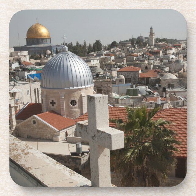 Die Skyline des alten Jerusalems Getränkeuntersetzer (Vorderseite)