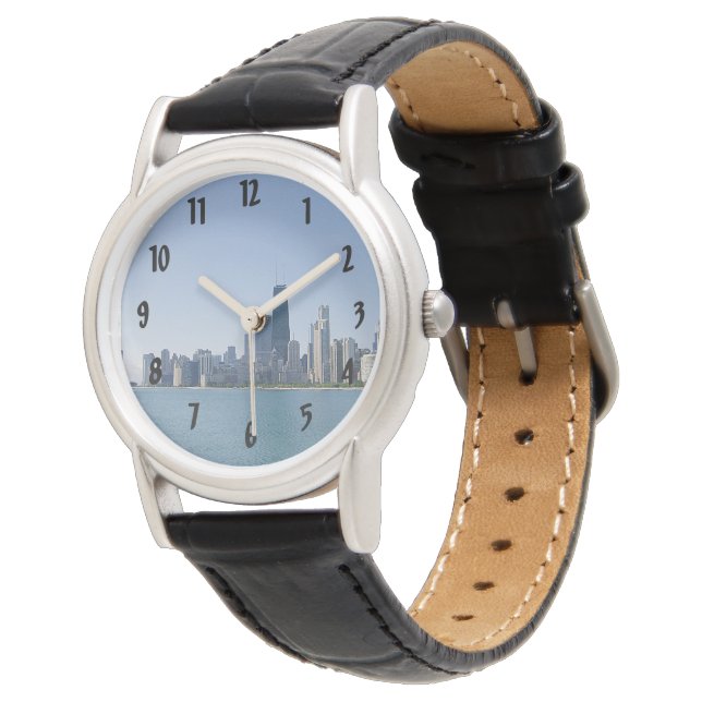 Die Skyline von Chicago Armbanduhr (Schrägansicht)