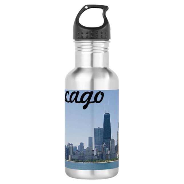Die Skyline von Chicago Edelstahlflasche (Vorderseite)