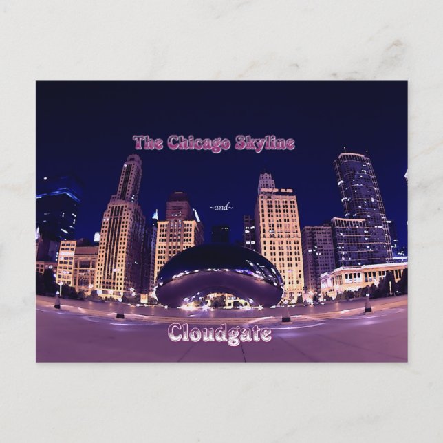 Die Skyline von Chicago Postkarte (Vorderseite)