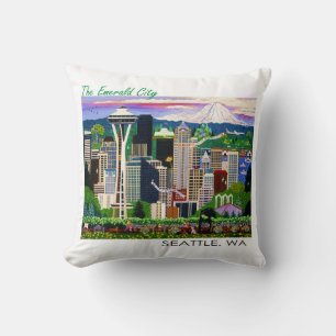 Die Smaragdstadt Seattle Kissen