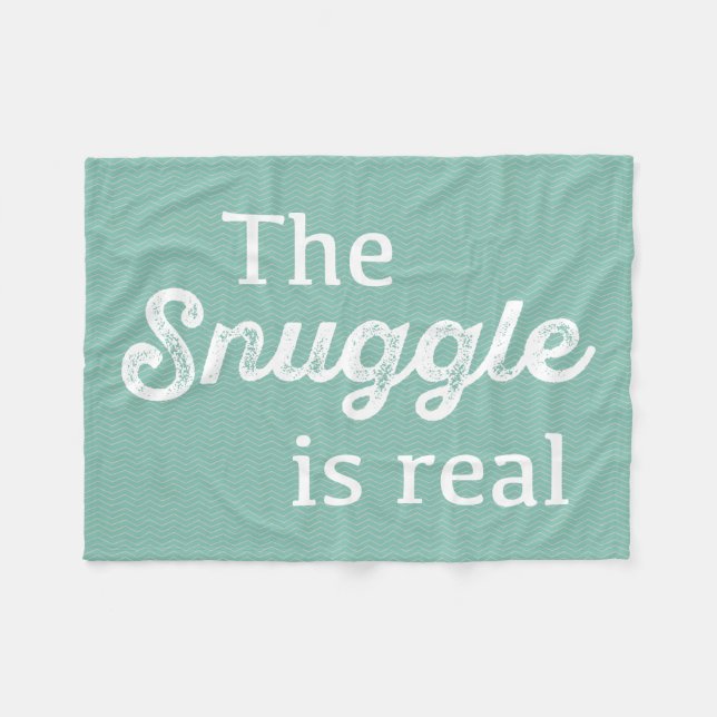 Die Snuggle ist wirklich Aquamarin Zickzack Fleecedecke (Vorderseite (Horizontal))