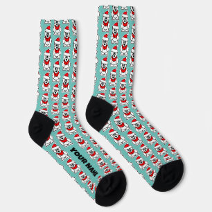 Die Socken der Männer mit dem Muster der Santa Pol