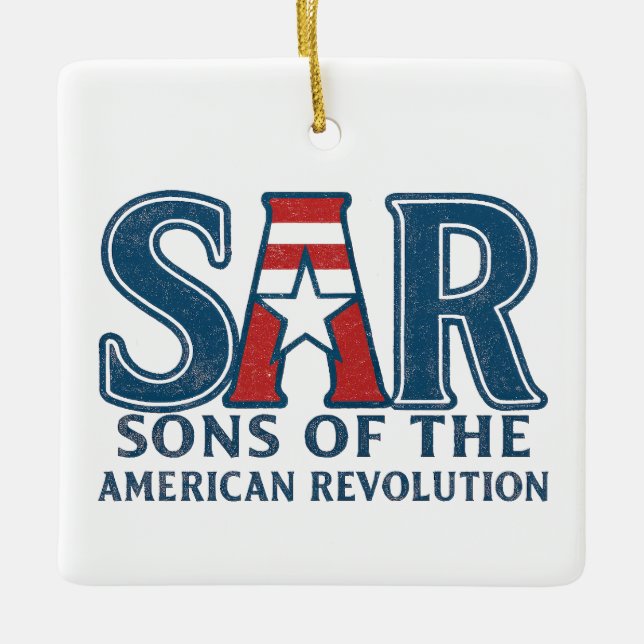 Die Söhne der Amerikanischen Revolution SAR Star U Keramikornament (Vorderseite)