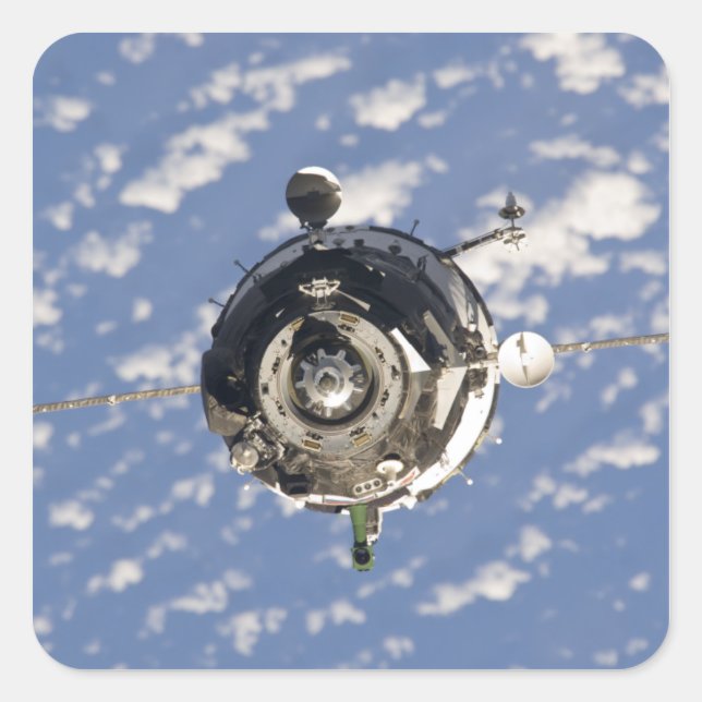 Die Sojus TMA-01M-Raumsonde Quadratischer Aufkleber (Vorderseite)