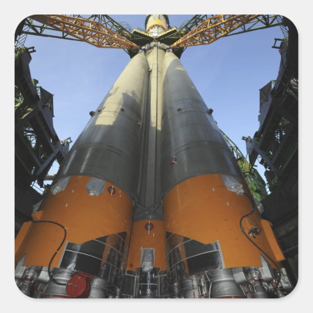 Die Sojus TMA-13 Raumsonde 2 Quadratischer Aufkleber (Vorderseite)