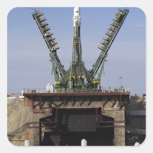 Die Sojus TMA-13 Raumsonde Quadratischer Aufkleber (Vorderseite)
