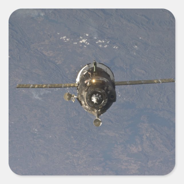Die Sojus TMA-19 Raumsonde 2 Quadratischer Aufkleber (Vorderseite)