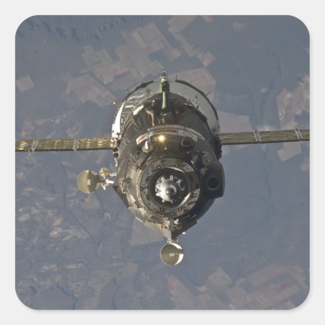 Die Sojus TMA-19 Raumsonde 3 Quadratischer Aufkleber (Vorderseite)