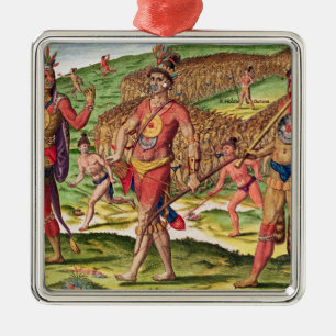 Die Soldaten von Outina marschierend zum Schnitt Silbernes Ornament