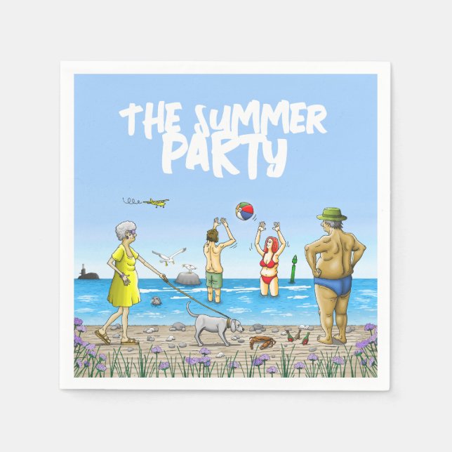 Die Sommerparty am Strand Serviette (Vorderseite)