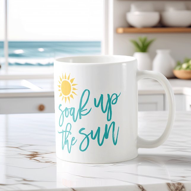 Die Sommertypografie der Sonne genießen Kaffeetasse (Von Creator hochgeladen)