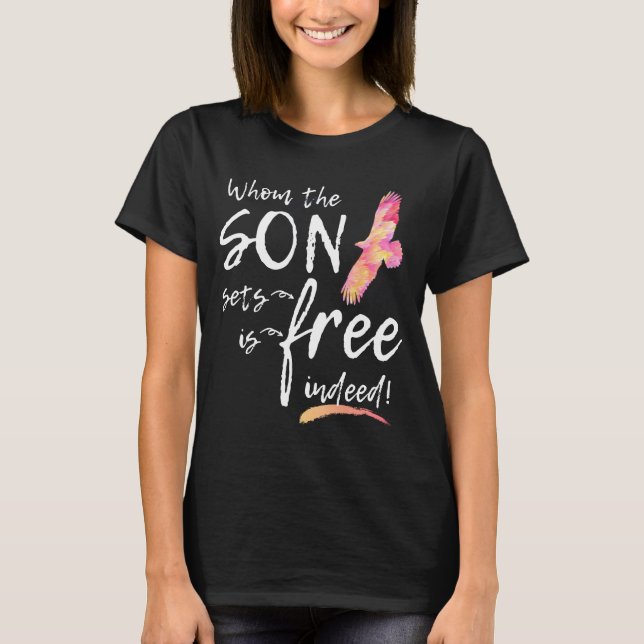 Die Son Set kostenlos ist in der Tat Christlich Bi T-Shirt (Vorderseite)