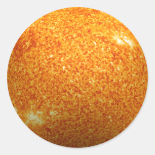 Die Sonne - 3D-Effekt Runder Aufkleber