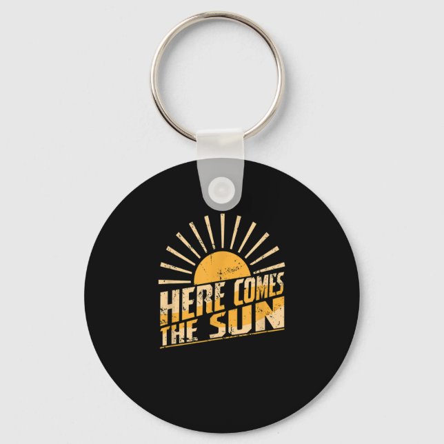 Die Sonne am Horizont kommt hier zur Sonne Schlüsselanhänger (Vorderseite)