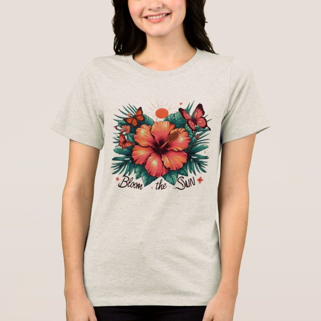 Die Sonne blühen Tri-Blend Shirt (Vorderseite)