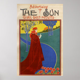 Die Sonne, das amerikanische Vintage-Poster Poster