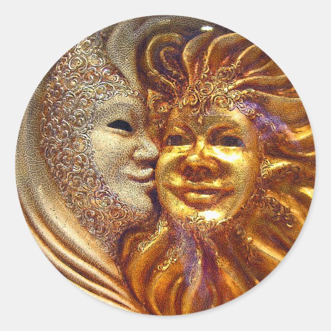 Die Sonne, der Mond, der Kuss Runder Aufkleber (Vorderseite)