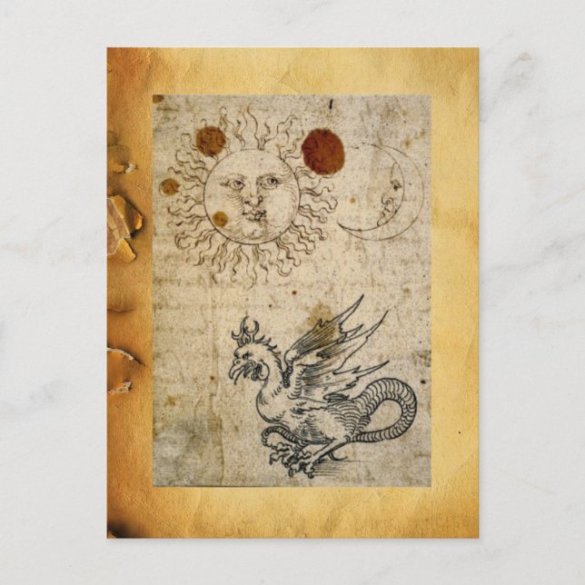 DIE SONNE, DER MOND UND DIE BASILISK-ANTIKA-PARKPL POSTKARTE (Vorderseite)