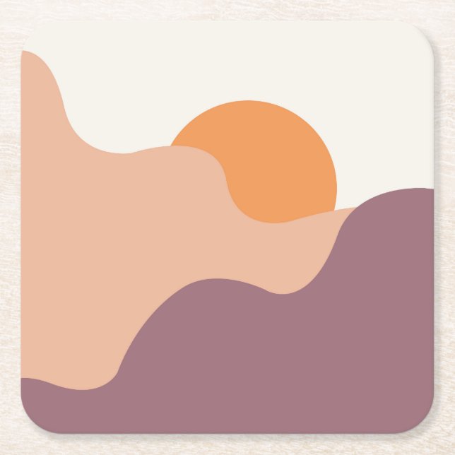 Die Sonne geht hinter den lila Hügeln herunter Rechteckiger Pappuntersetzer (Vorderseite)