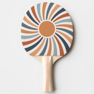 Die Sonne in einem bunten Retro-Design gelassen Tischtennis Schläger
