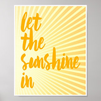 Die Sonne in orangefarbenen Sonnenstrahlen gelasse Poster